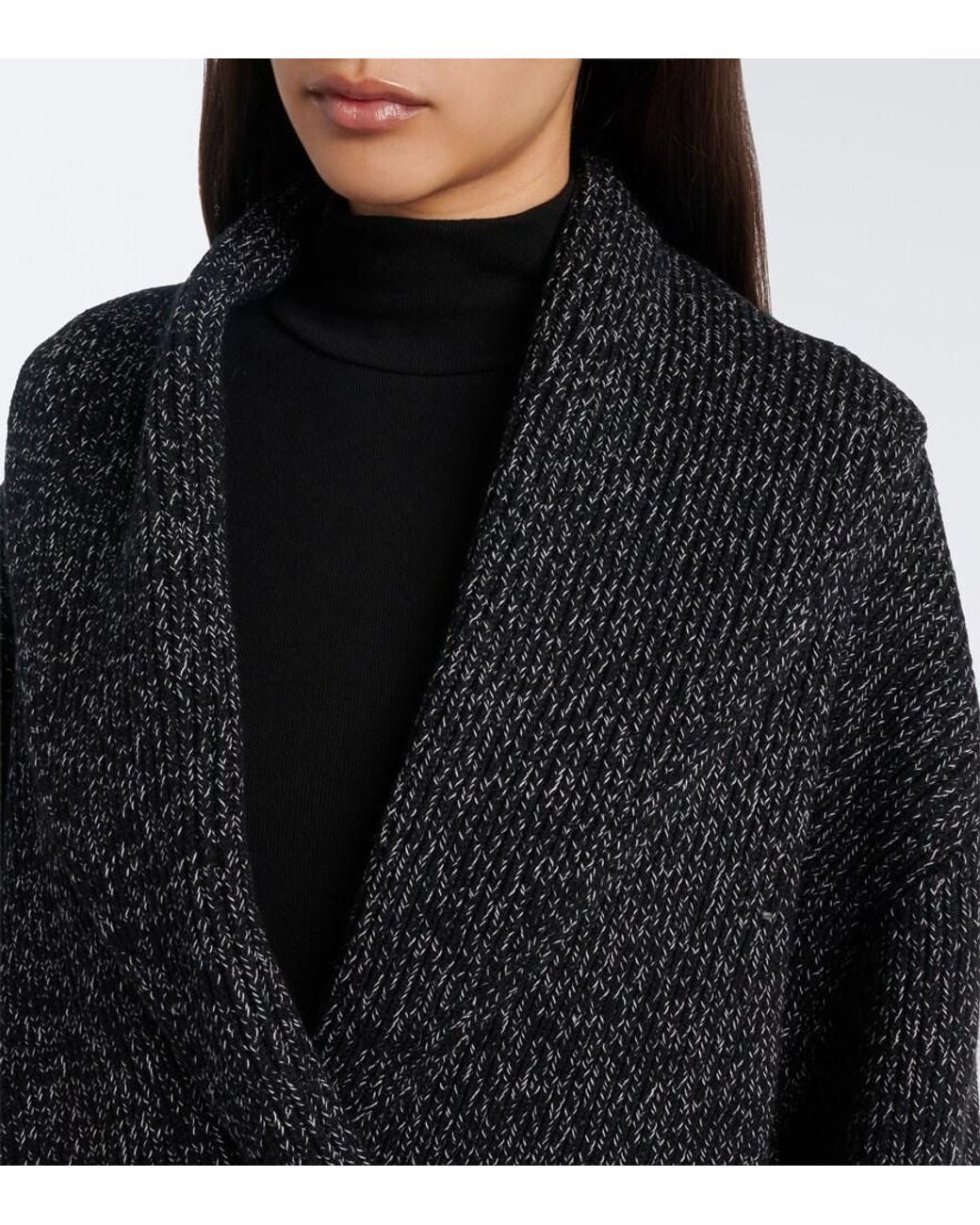 Totême  Black Wool And Cotton-Blend Cardigan
