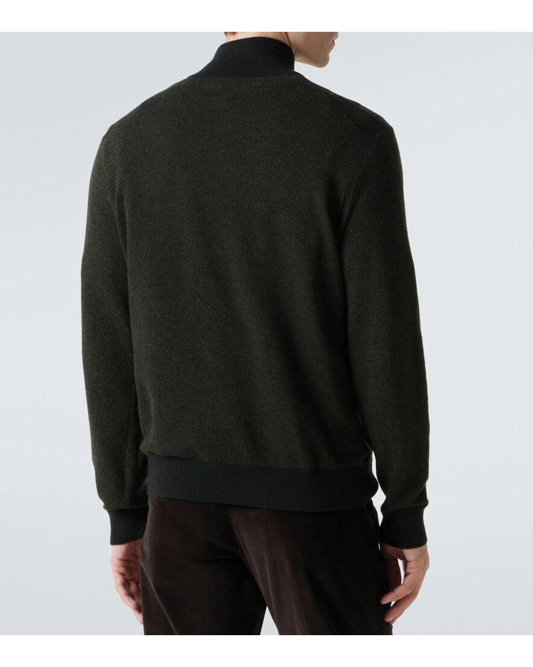 Loro Piana Black Roadster Cashmere Half-Zip Sweater for men