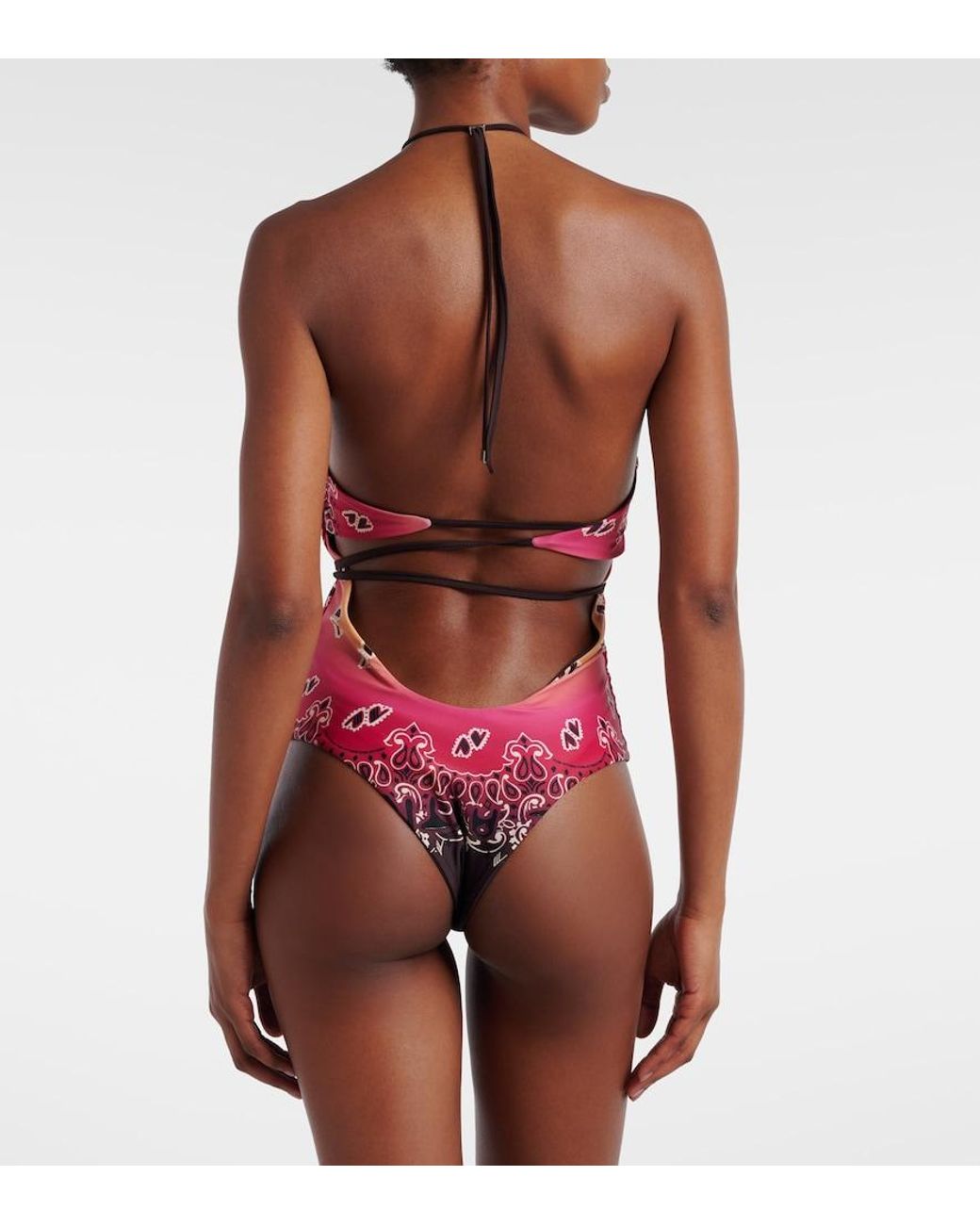 The Attico Pink Printed Swimsuit