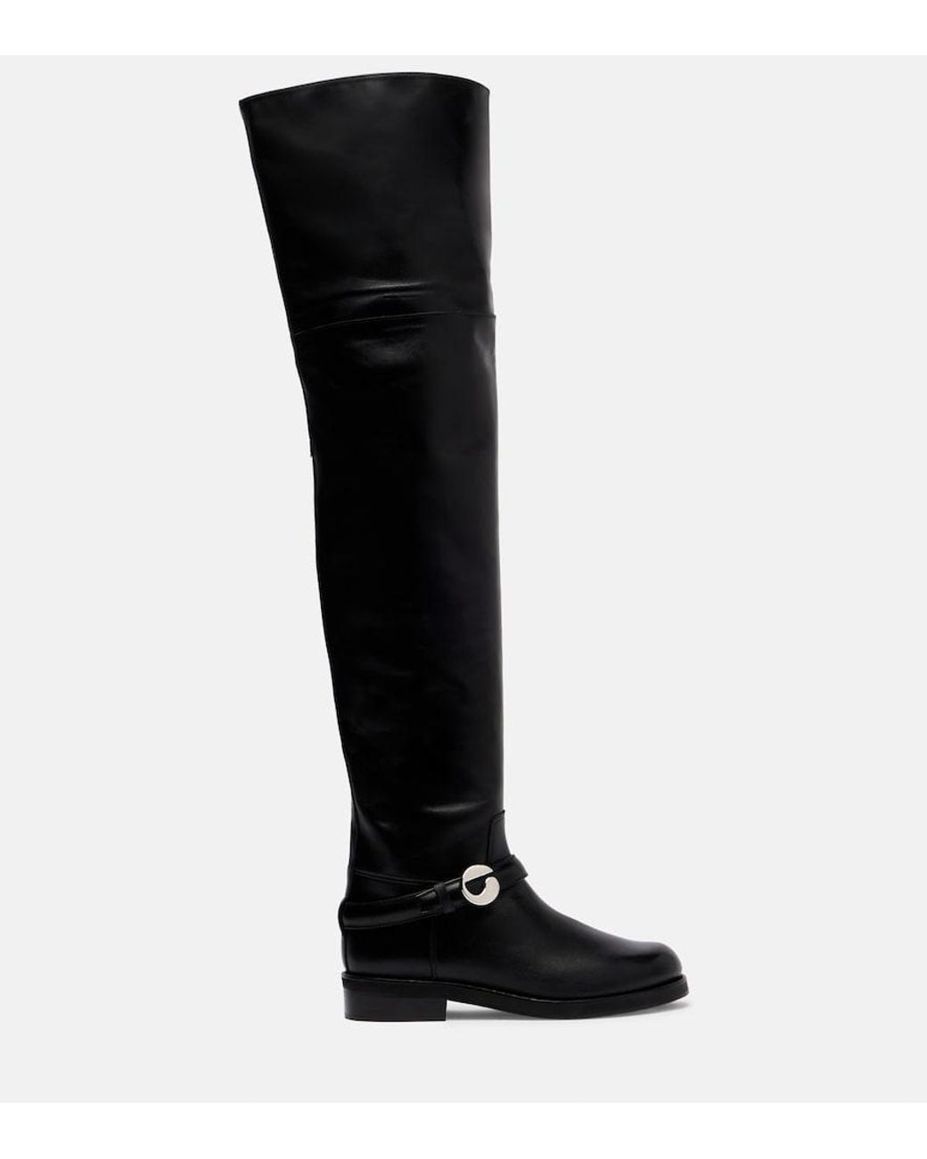 Coperni Black Logo Leather Over-The-Knee Boots