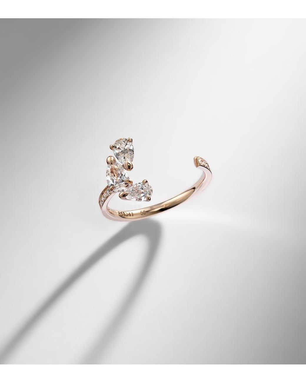 Repossi White Serti Sur Vide 18Kt Rose Ring With Diamonds