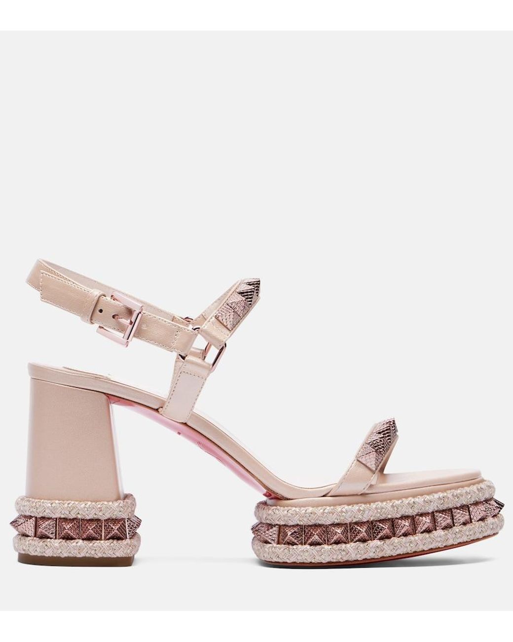 Christian Louboutin Pink Superaclou 85 Leather Platform Sandals