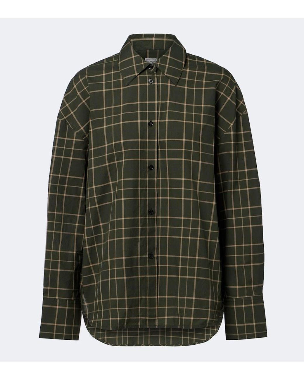Totême Green Checked Cotton Shirt