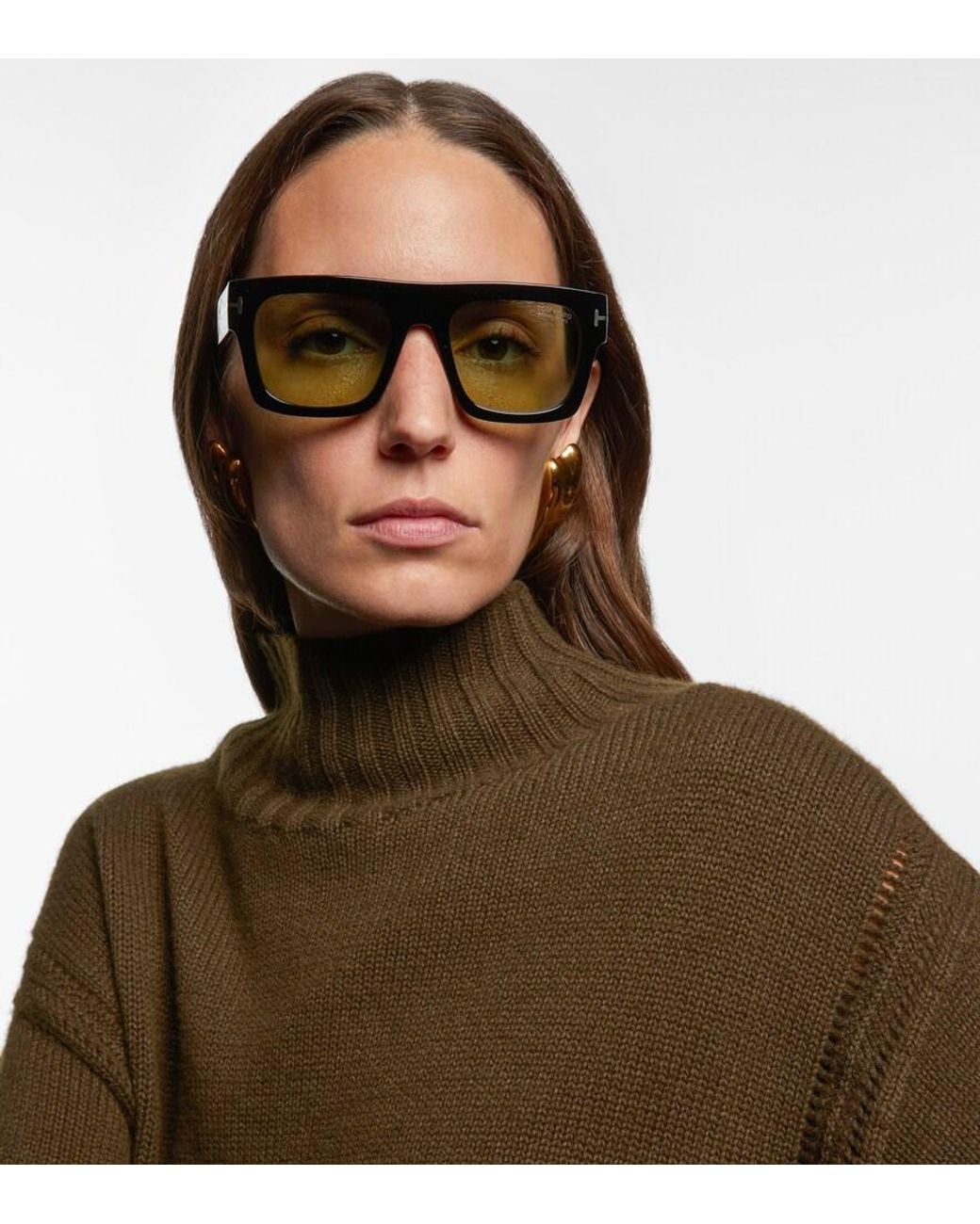 Tom Ford Brown Fausto Square Sunglasses