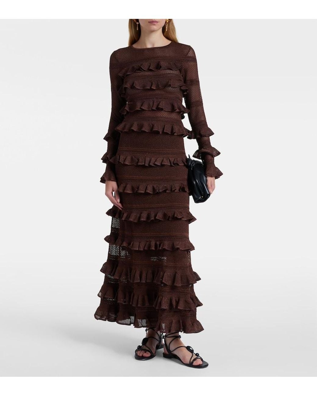 Zimmermann Brown Hypnotic Ruffled Top