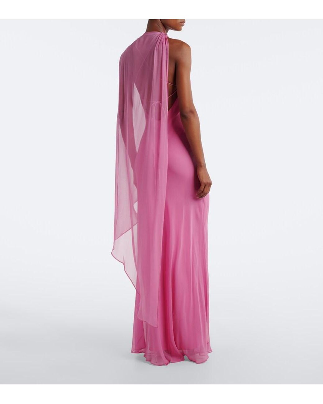 The Sei Pink Caped Silk Gown