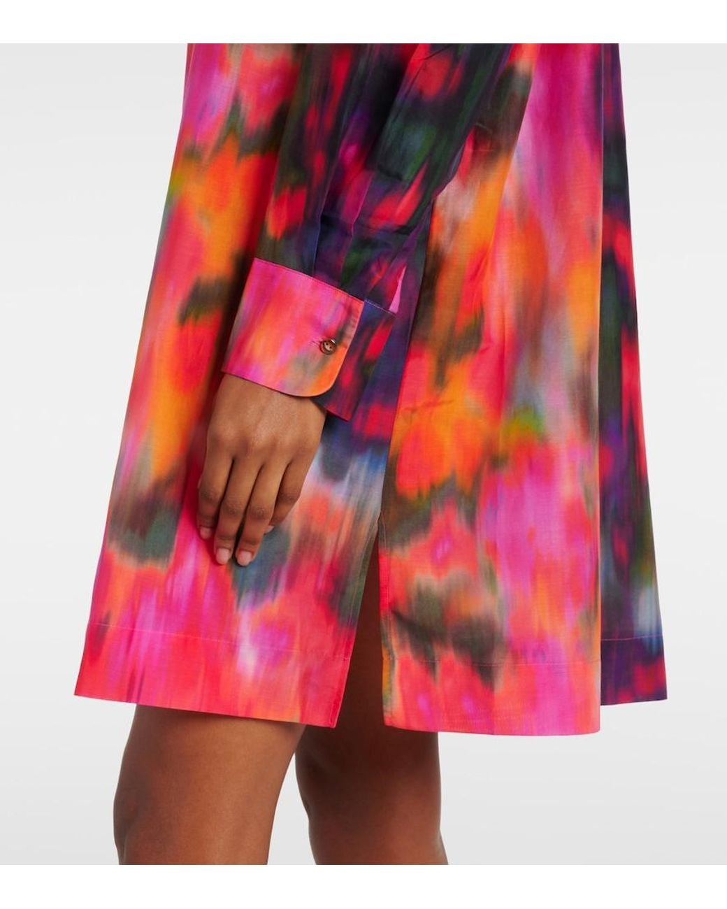 Eres Pink Galaxie Cotton And Silk Shirt Dress