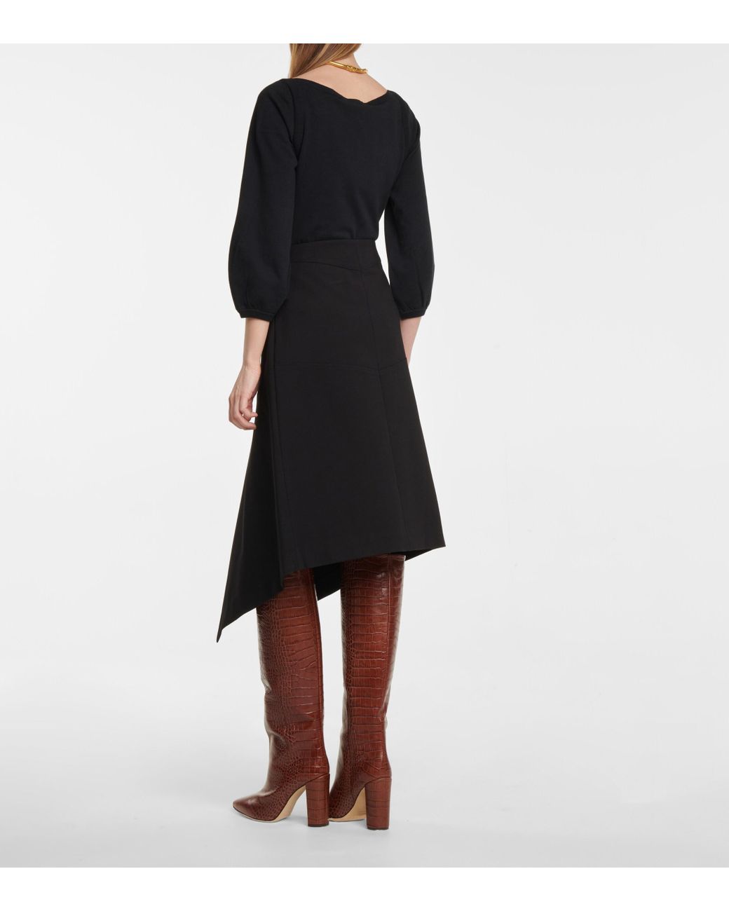 Dorothee Schumacher Synthetic Emotional Essence Asymmetric Wrap Skirt in  Black - Lyst