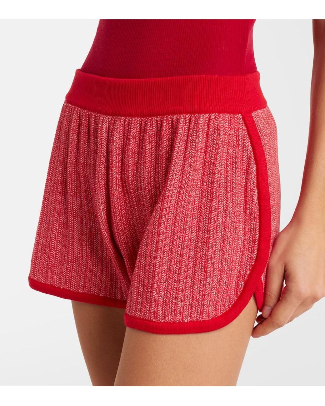 Versace Red Cotton Shorts