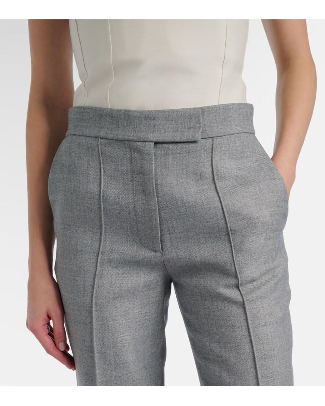 Alex Perry Gray Mid-Rise Straight Pants