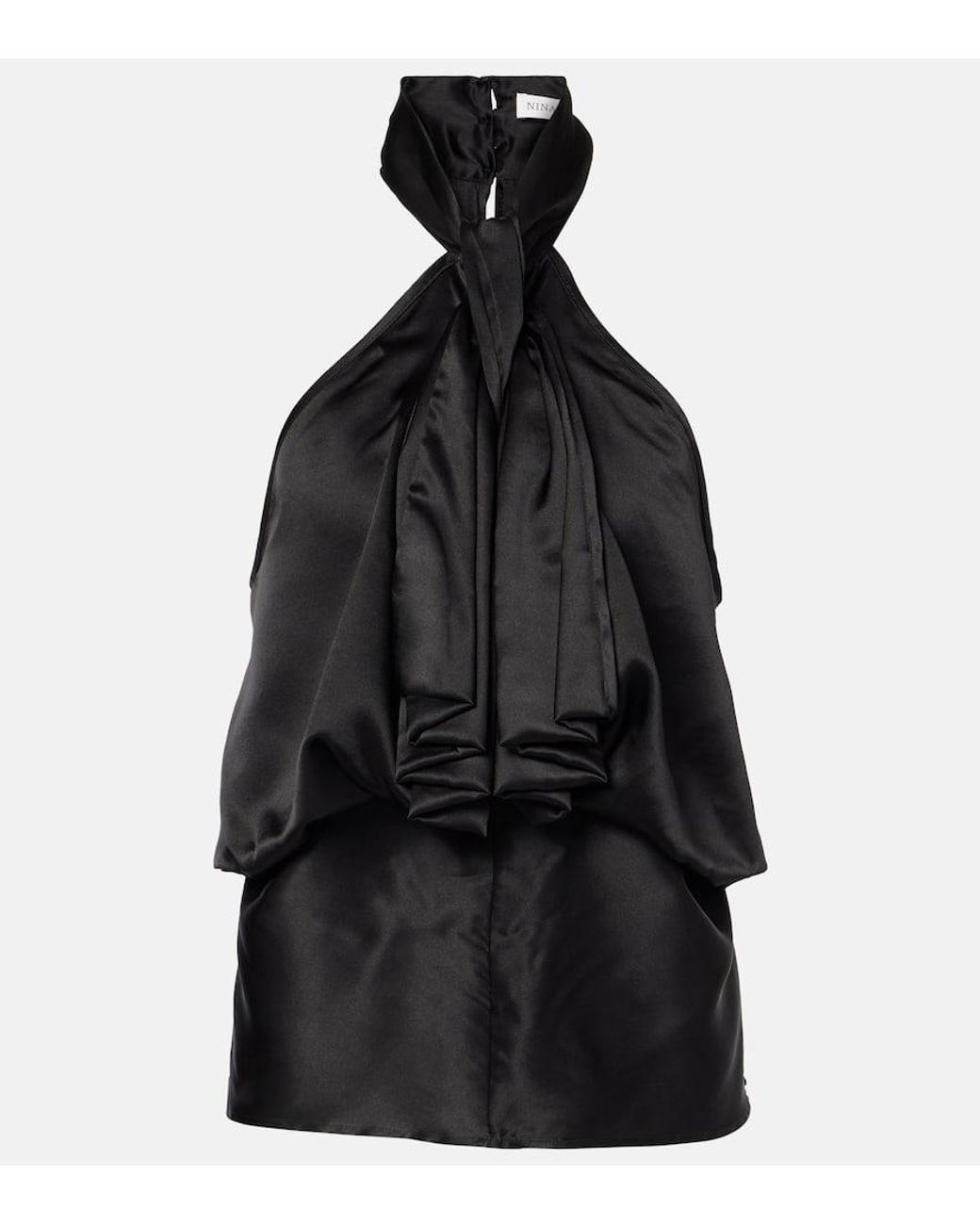 Nina Ricci Black Satin Top
