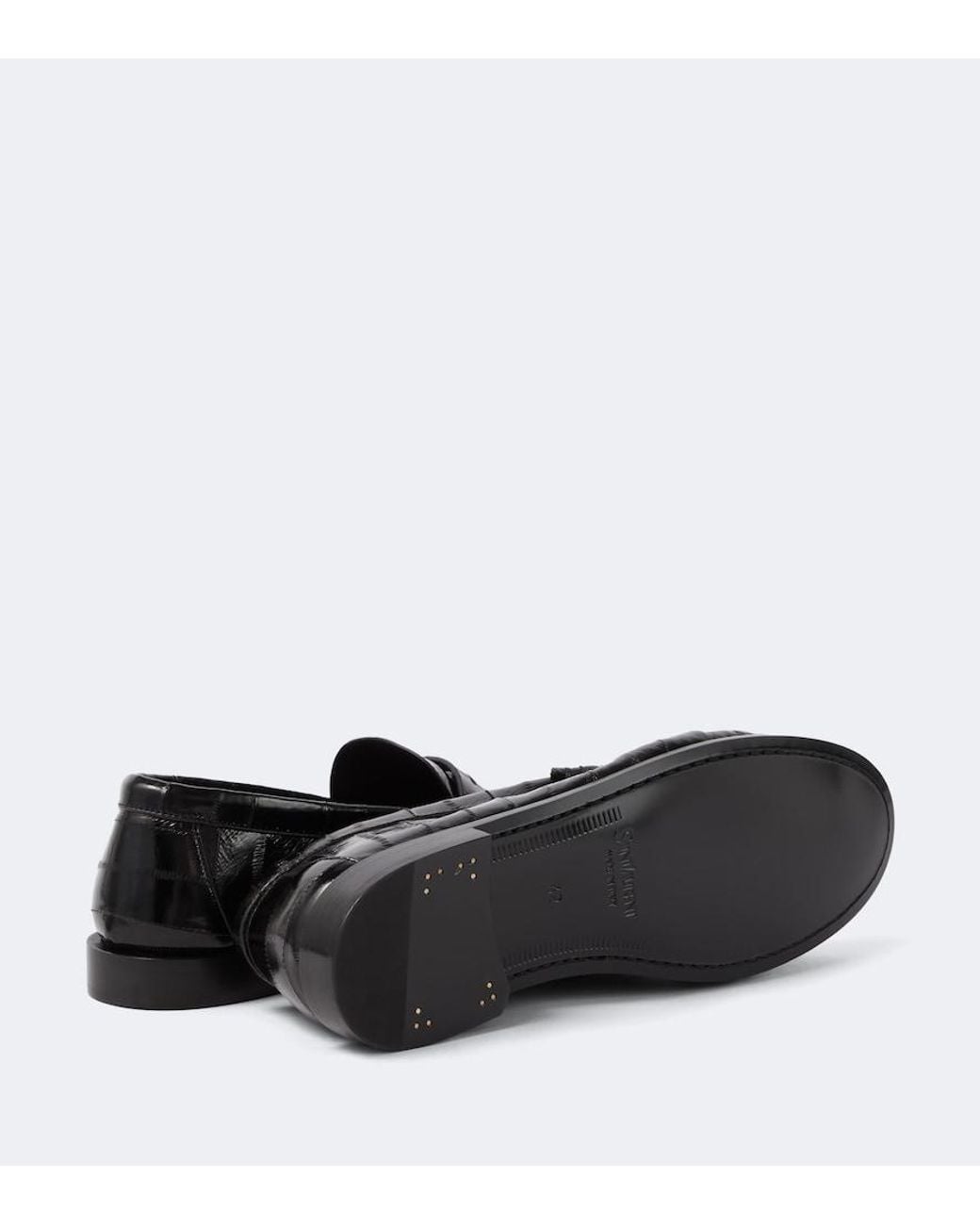 Saint Laurent Black Le Loafer Eel Leather Penny Loafers for men