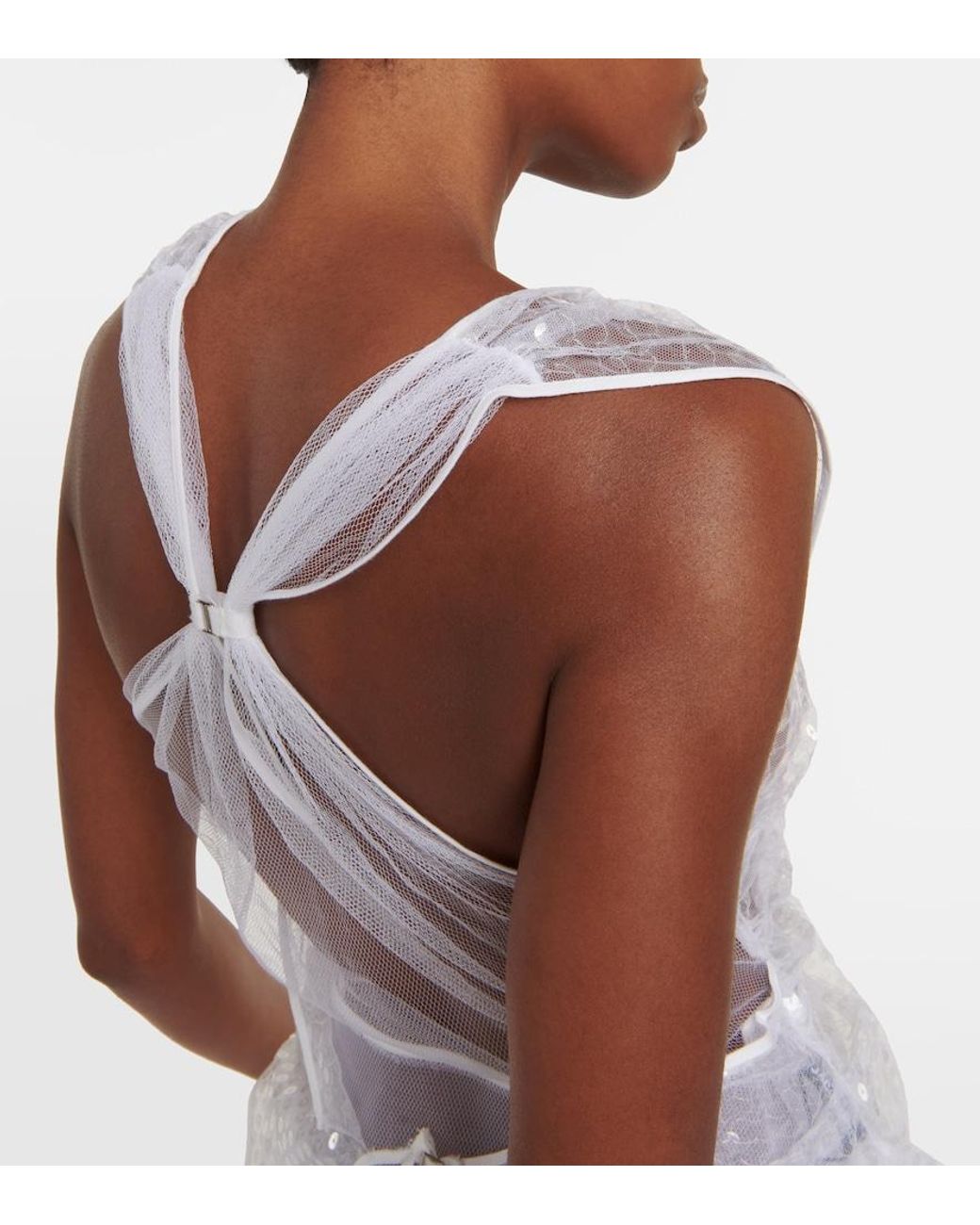 Jacquemus White Le Debardeur Perle Sequined Top