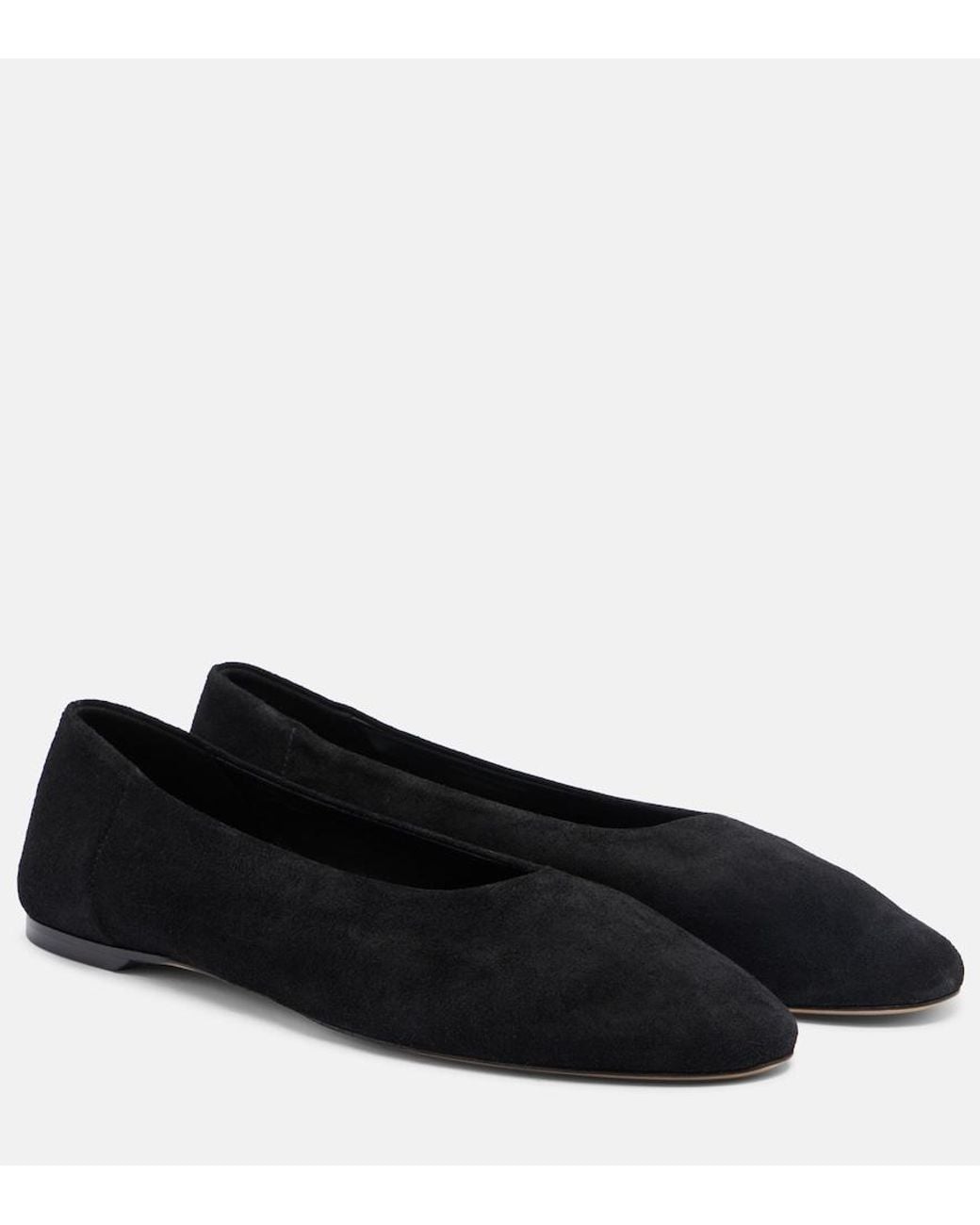 Totême Blue Suede Ballet Flats