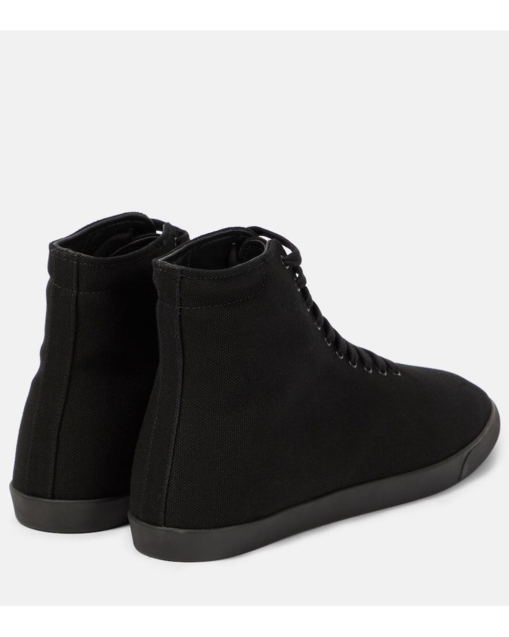 The Row Black Canvas High-Top Sneakers