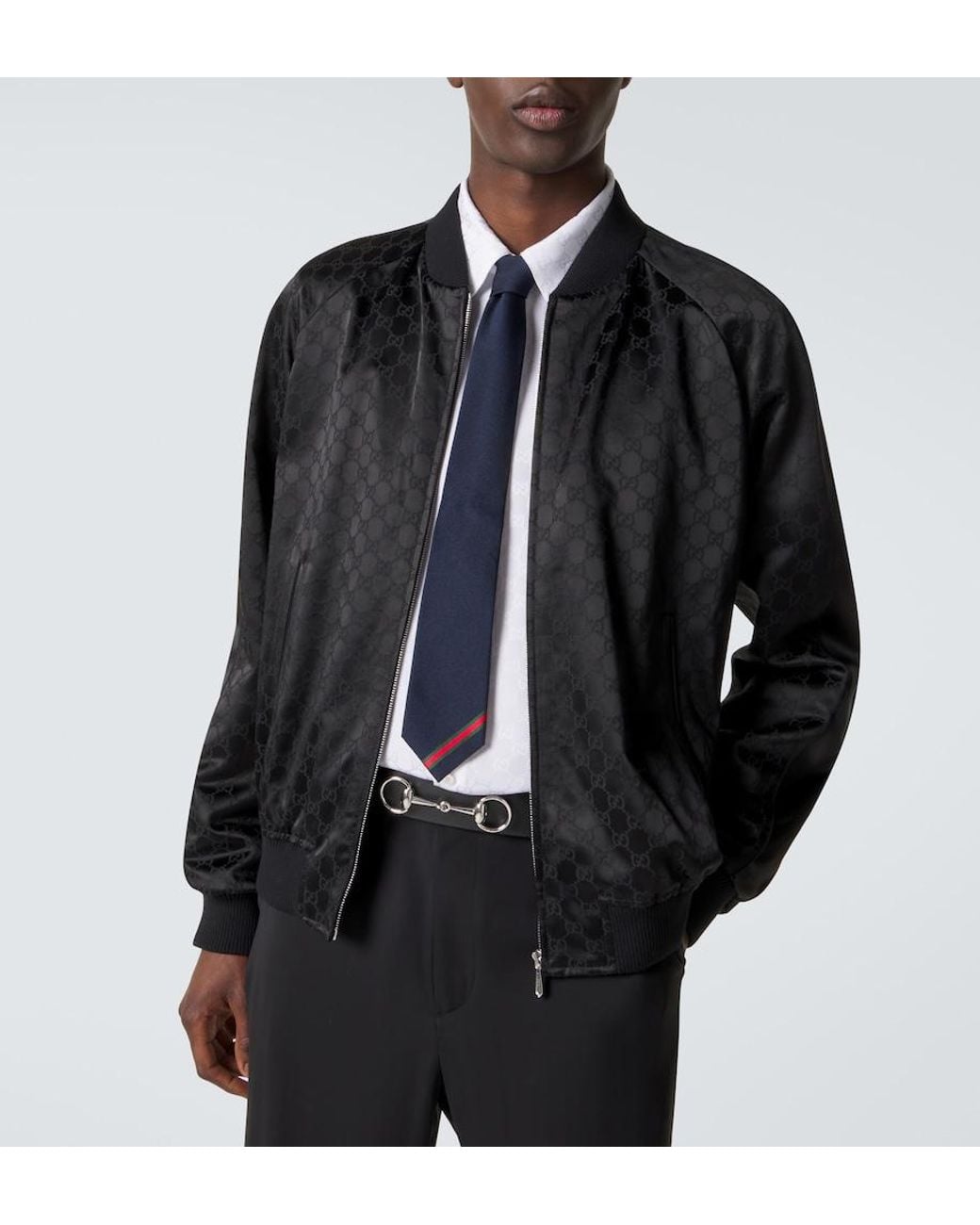 Gucci Blue Web Stripe Tie for men