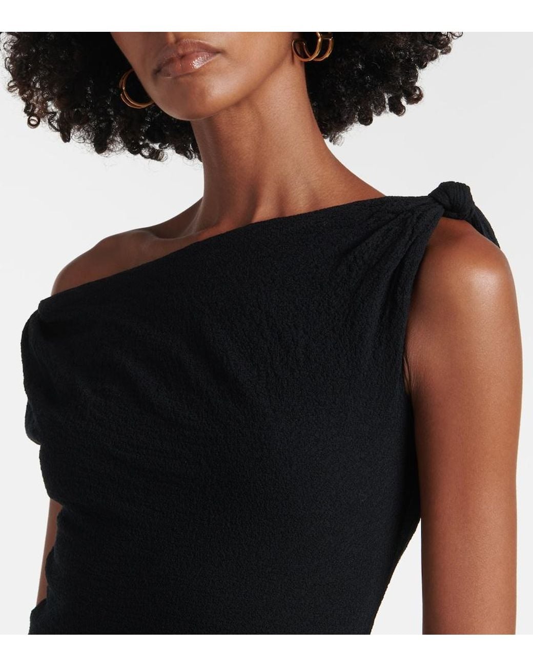 Sir Black Glow Twist Cotton-Blend Midi Dress