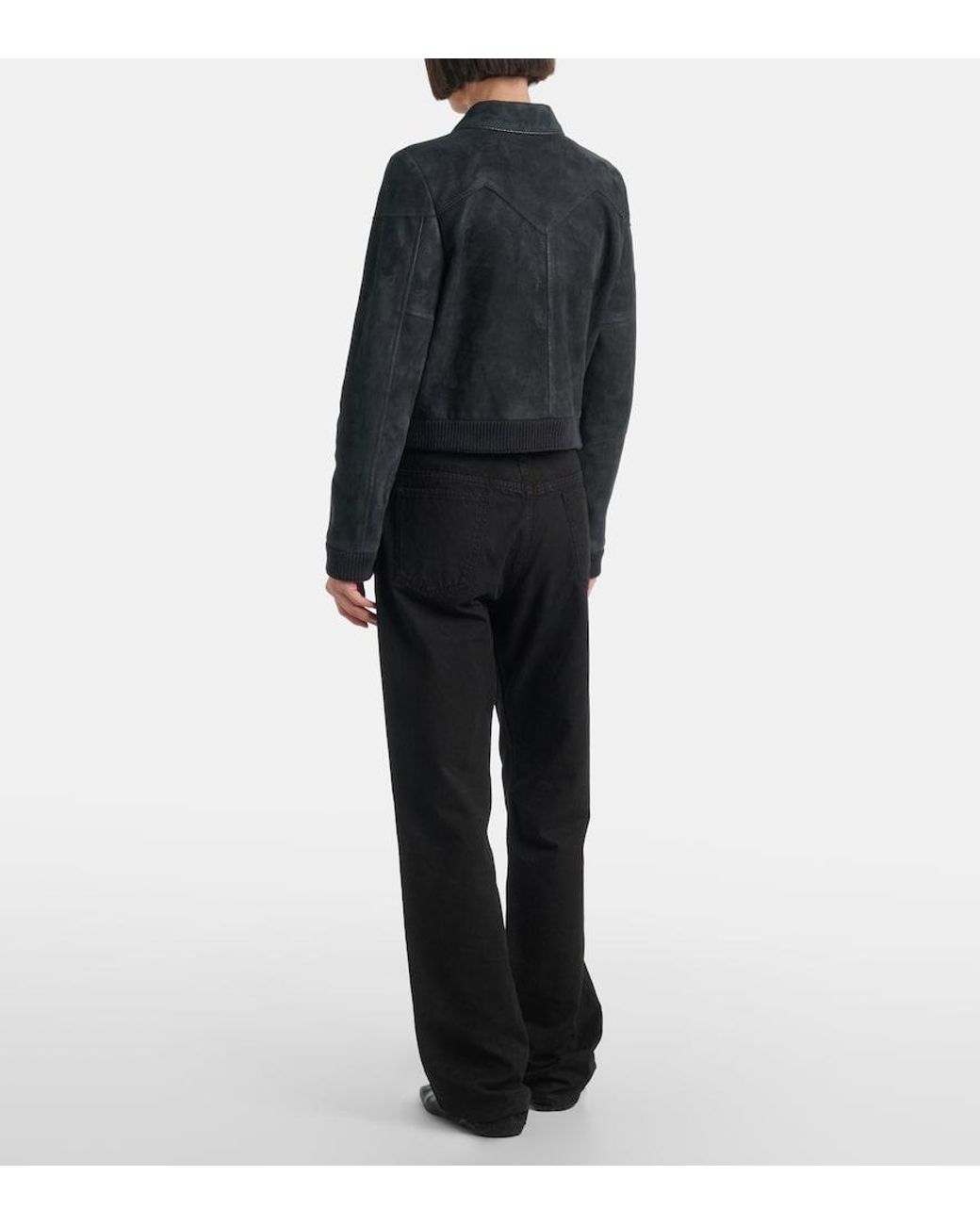 The Row Blue Axelette Suede Jacket