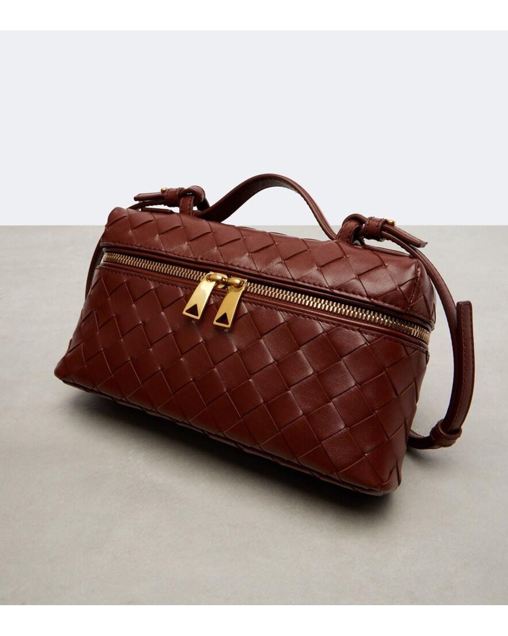 Bottega Veneta Brown Bang Bang Intrecciato Leather Vanity Bag