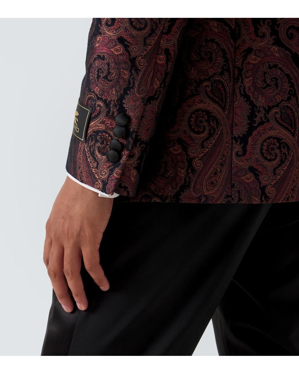 Etro Brown Paisley Jacquard Blazer for men