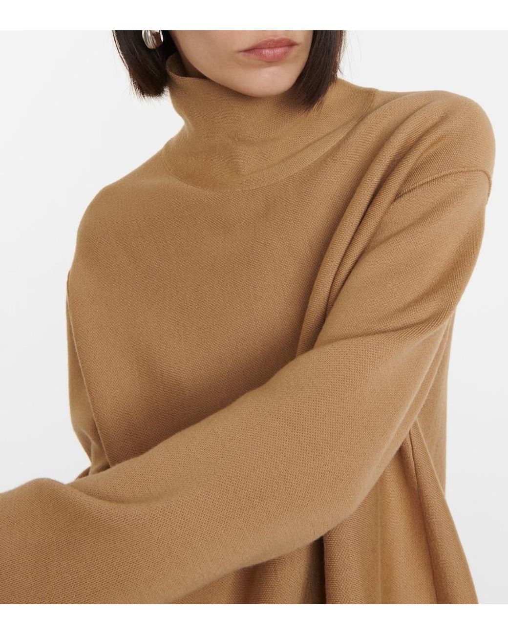 Khaite Natural Sree Wool-Blend Turtleneck Sweater