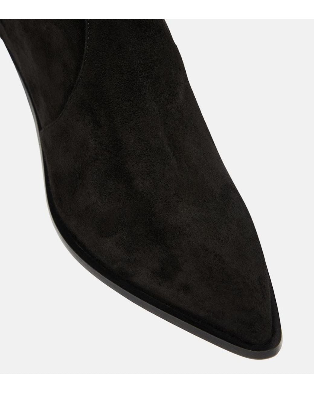 Aquazzura Black Brunswick 45 Suede Ankle Boots