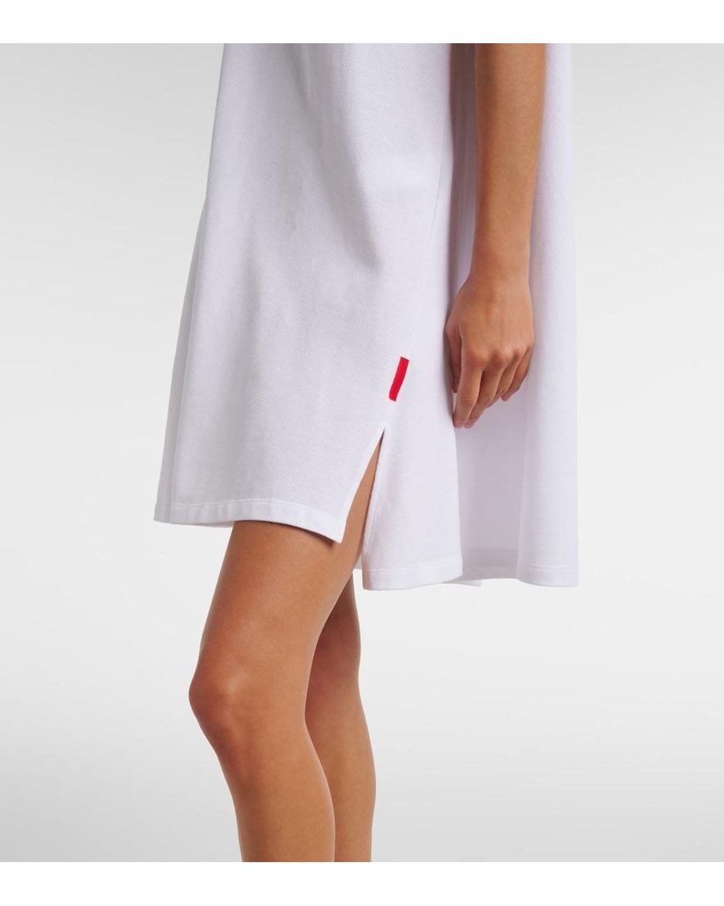 Loewe White Double L Cotton Pique Polo Dress