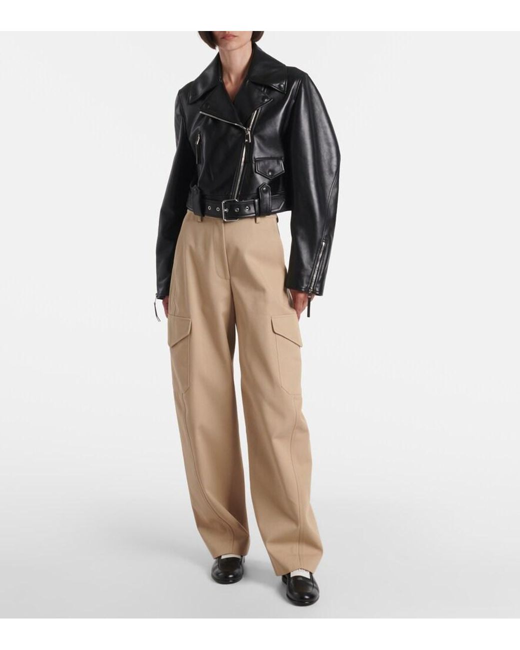 Givenchy Black Cocoon Cropped Leather Biker Jacket
