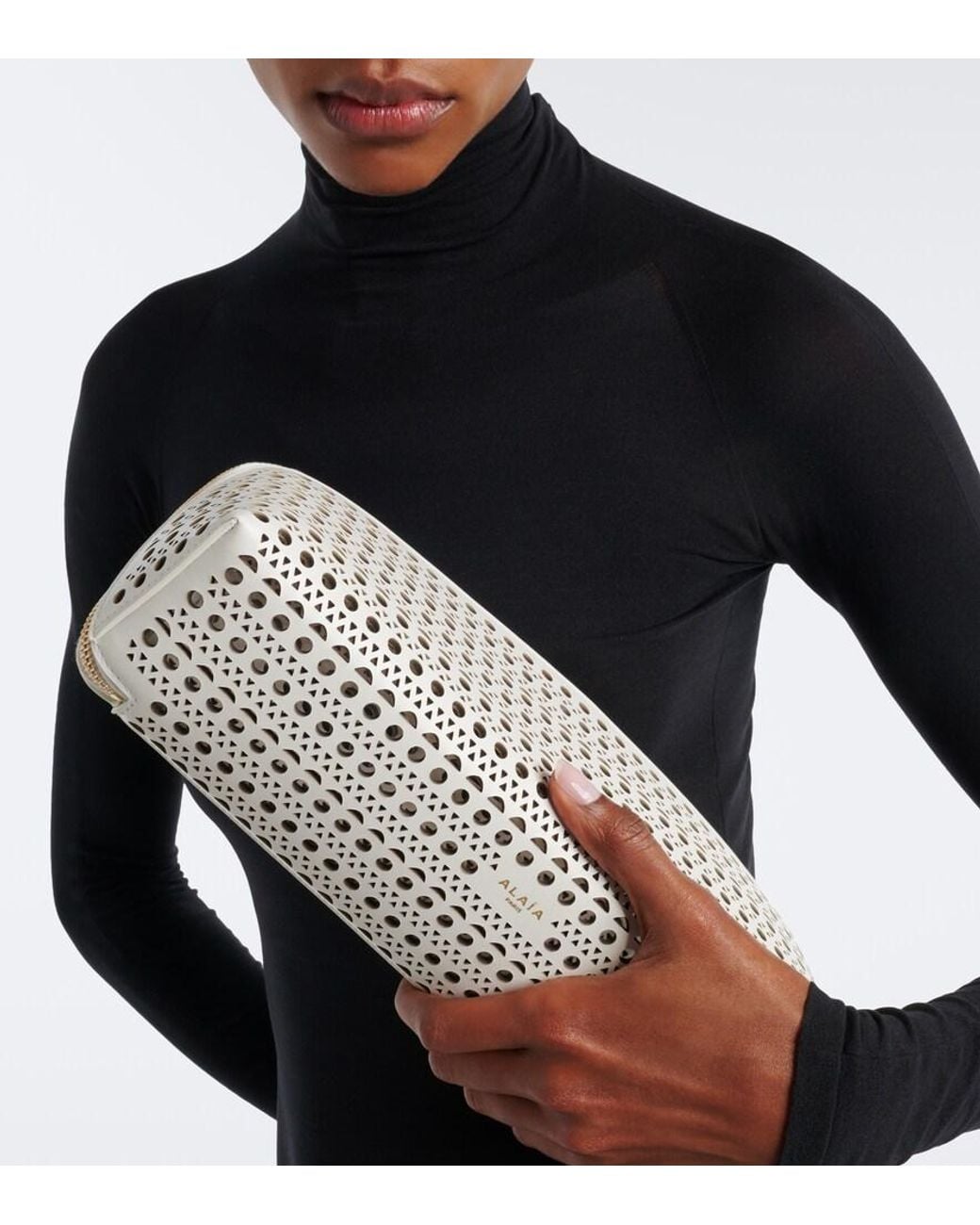 Alaïa Metallic Delta Vienne Leather Clutch