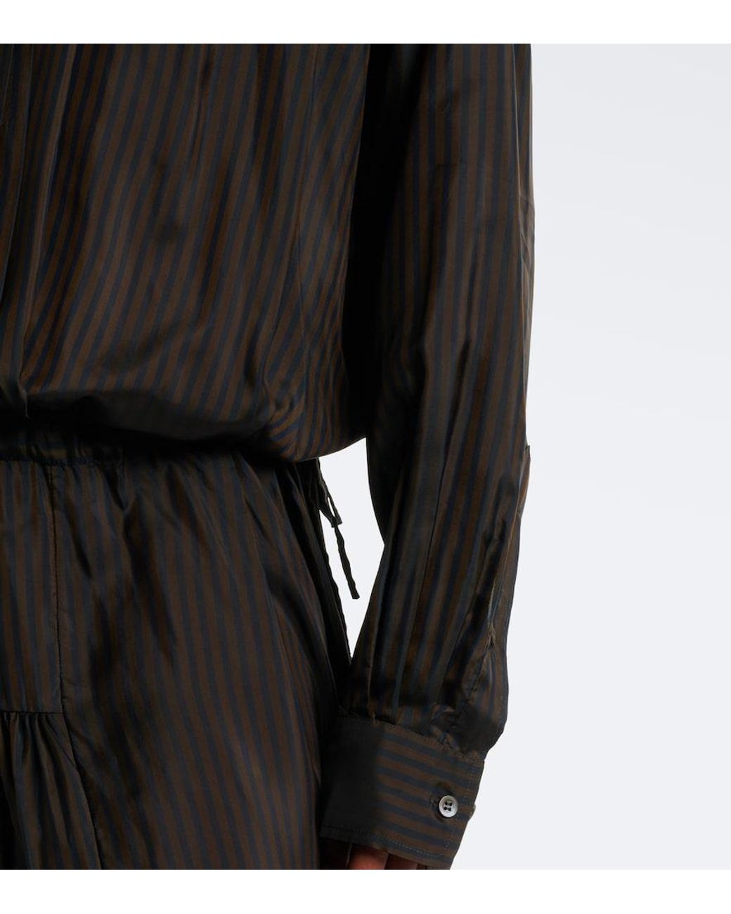 Dries Van Noten Black Striped Midi Dress