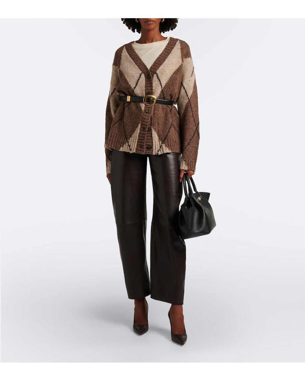 Altuzarra Brown Ramblers Wool And Alpaca-Blend Cardigan