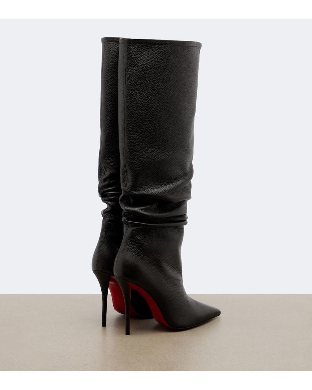 Christian Louboutin Black Zependris Leather Knee-High Boots