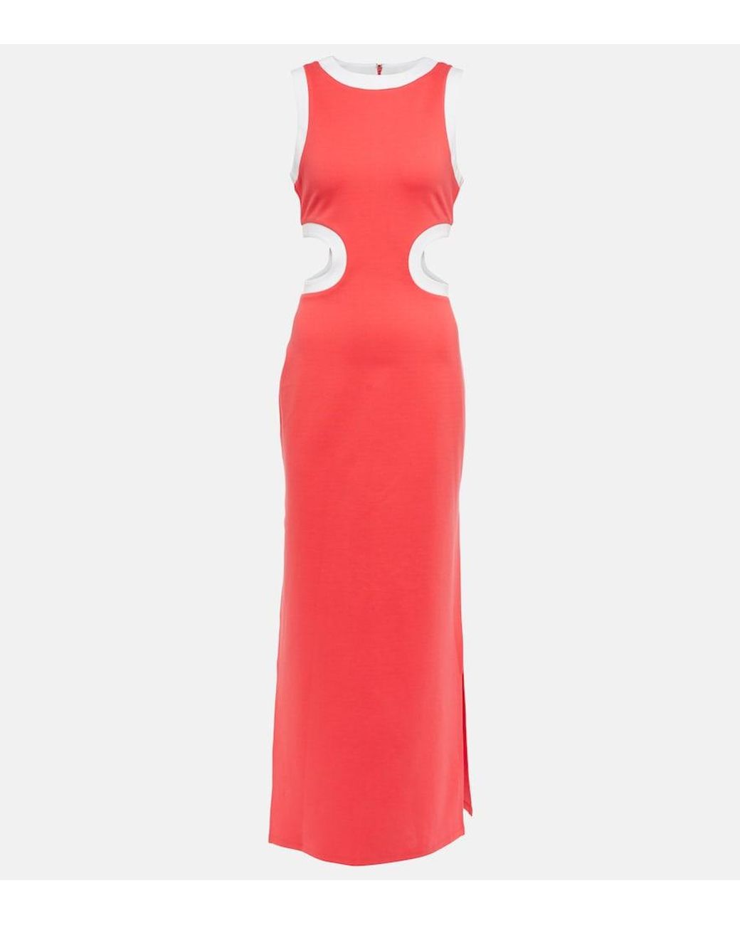Staud Red Dolce Jersey Maxi Dress