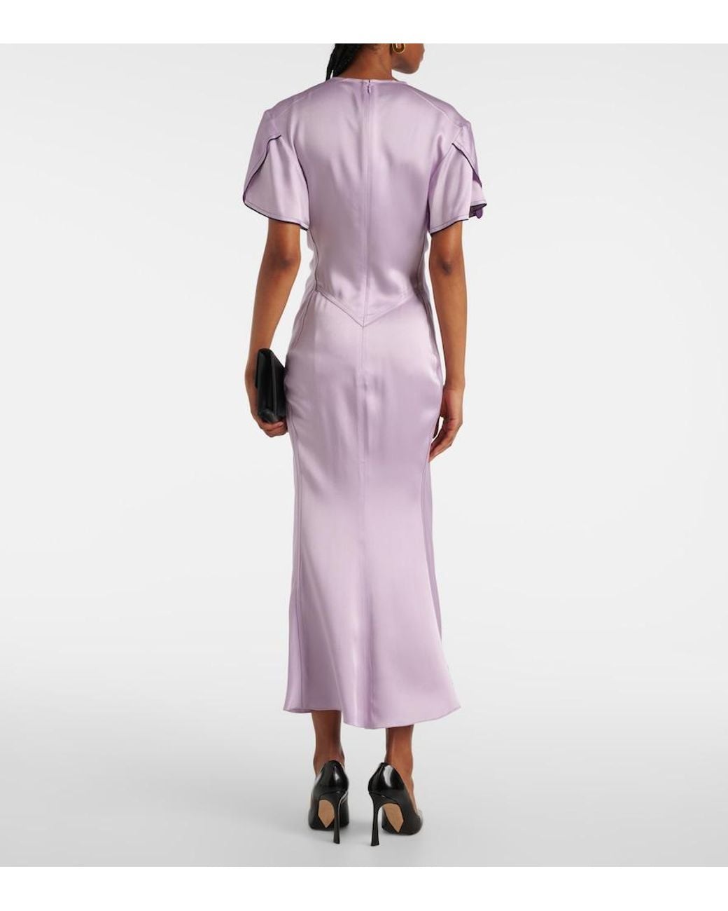 Victoria Beckham Purple Midi Dresses