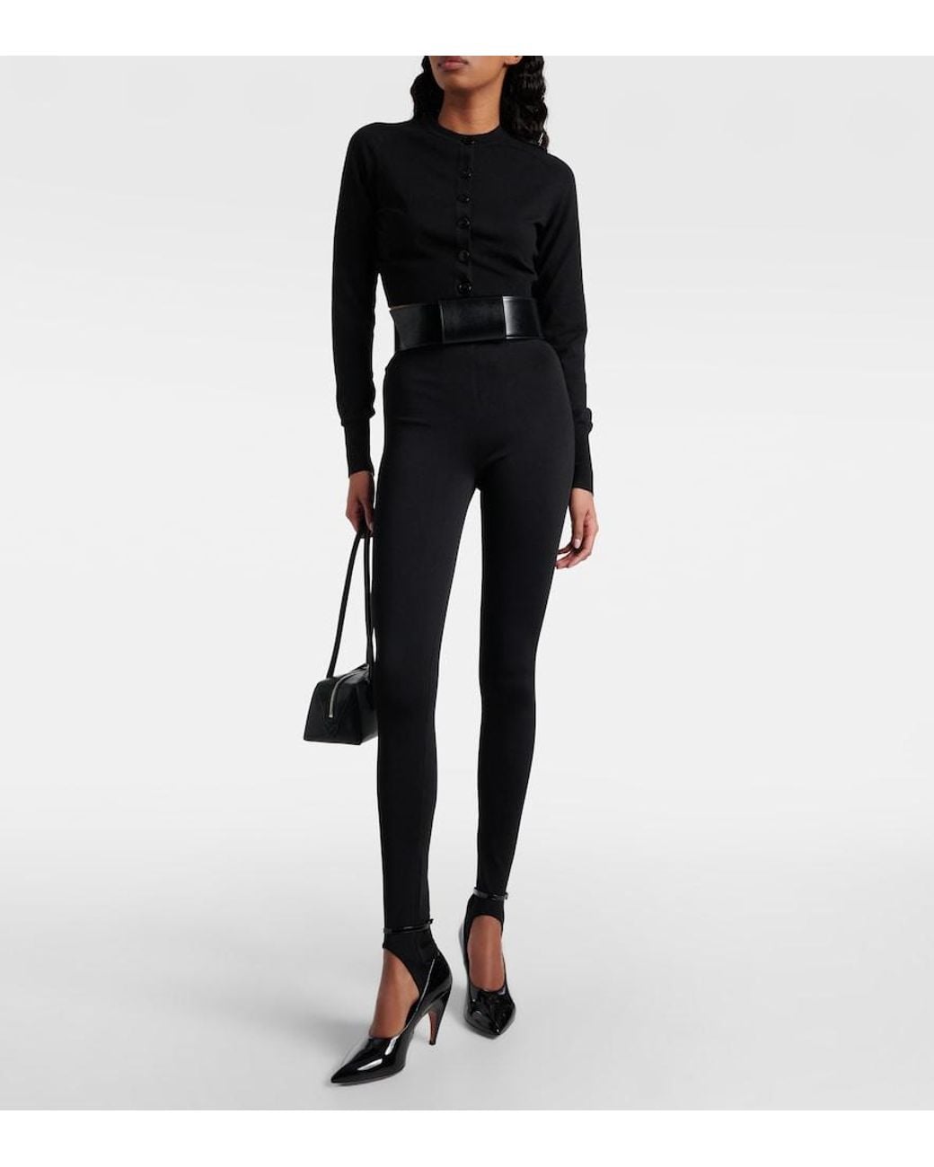 Alaïa Black Cropped Wool-Blend Cardigan
