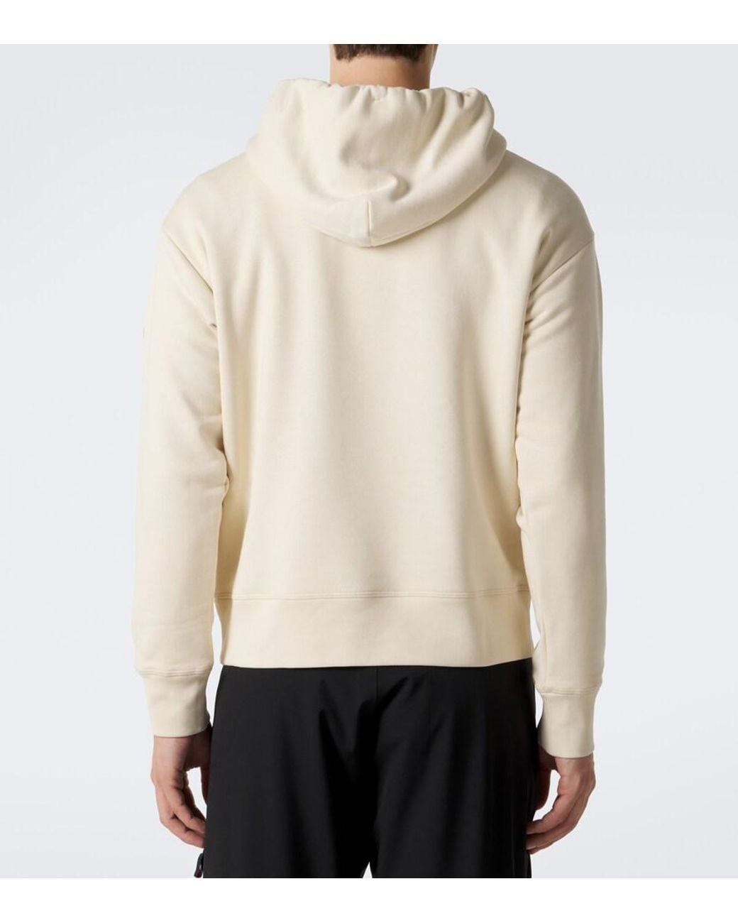 Moncler White Printed Cotton-Blend Jersey Hoodie for men