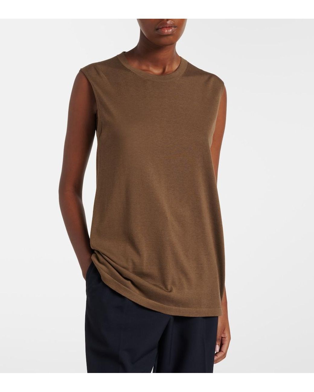 The Row Brown Omima Silk Top