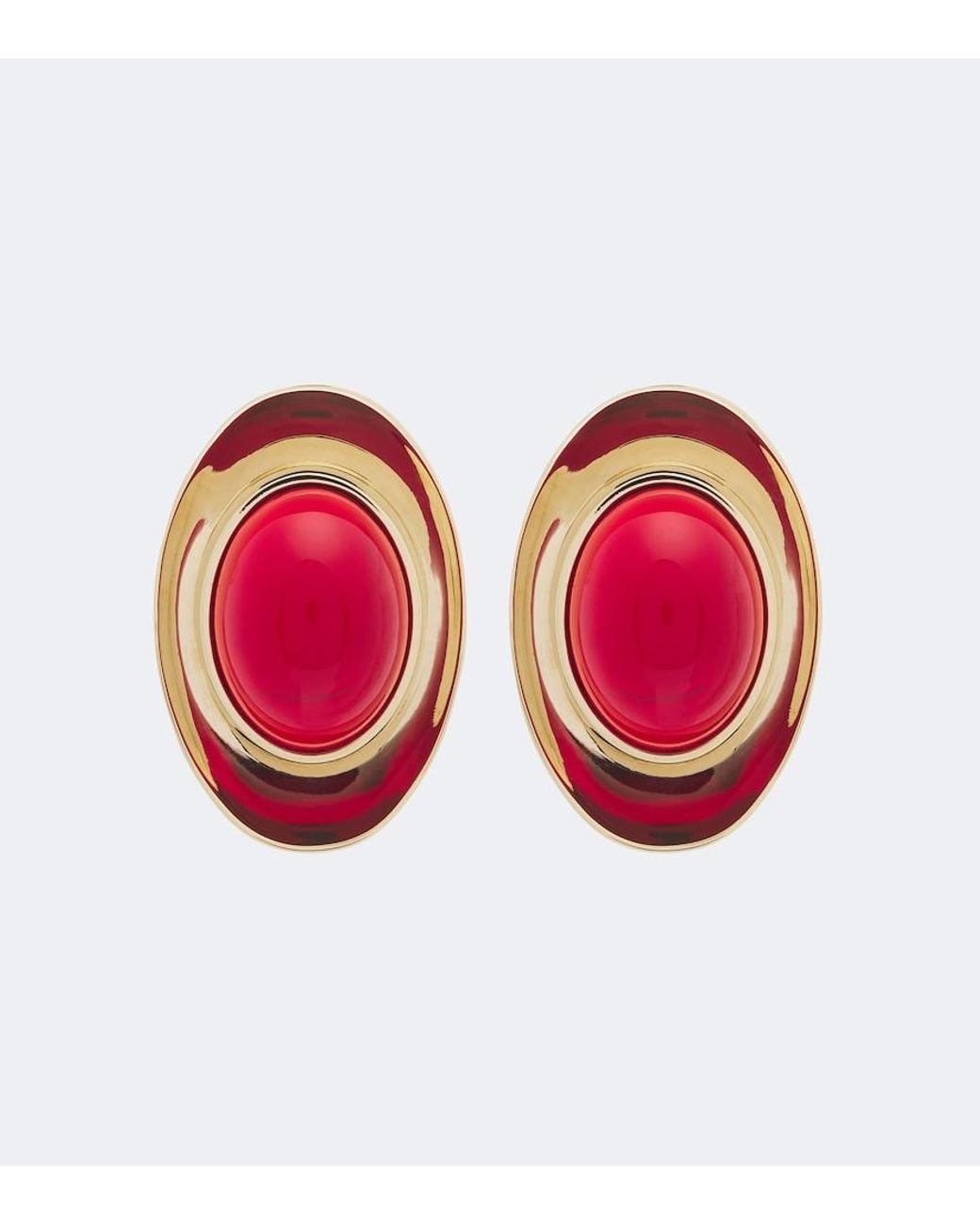 Givenchy Red Sculpted Gem Embellished Stud Earrings