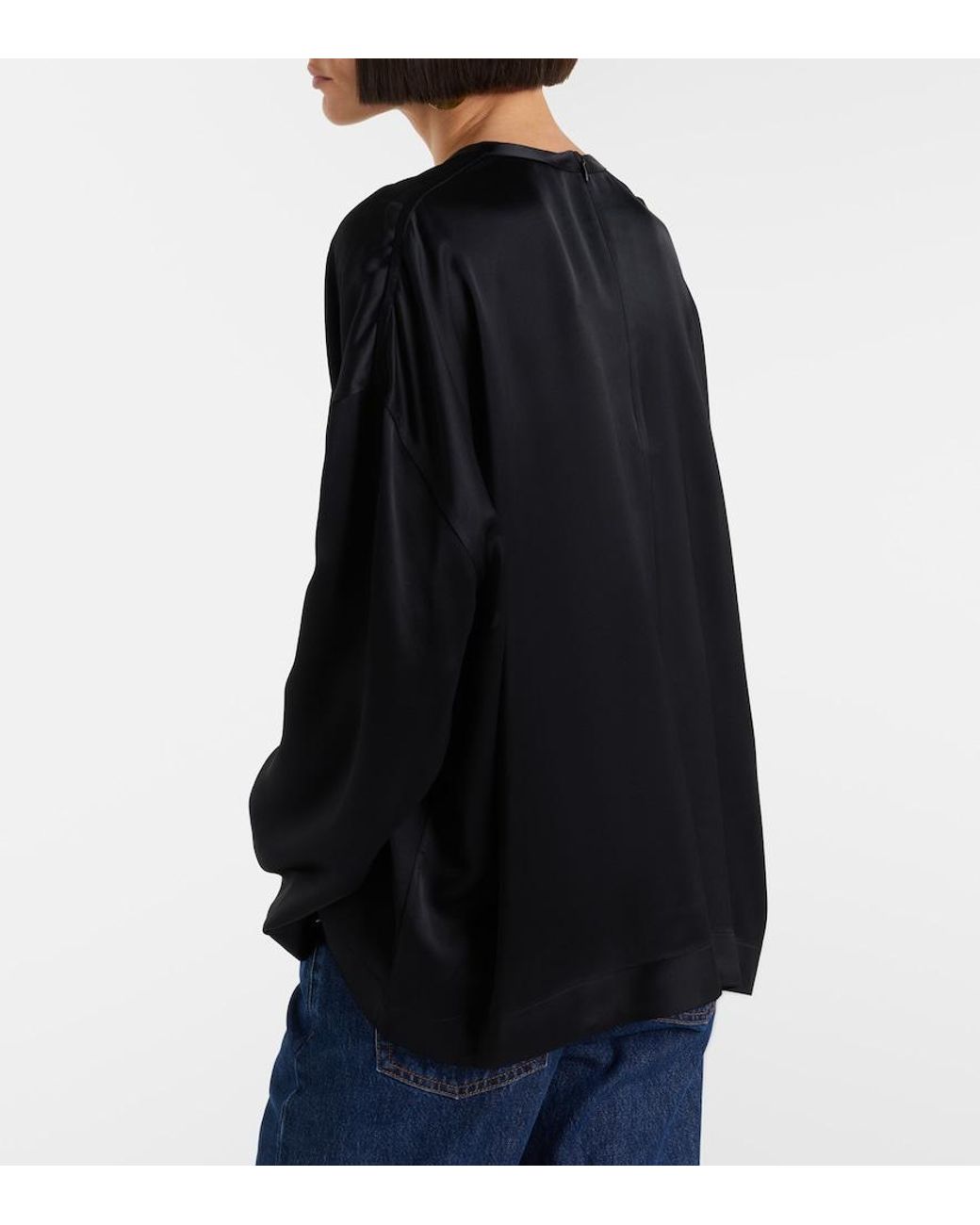 Totême Black Satin Top