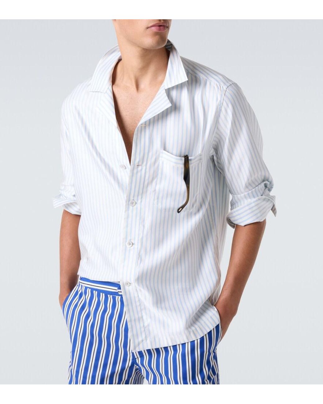 Tom Ford White Striped Silk Shirt for men