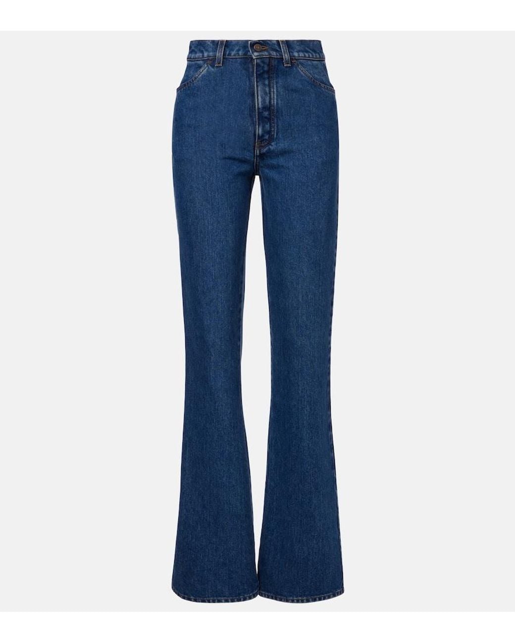 Loro Piana Blue Merak High-Rise Flared Jeans