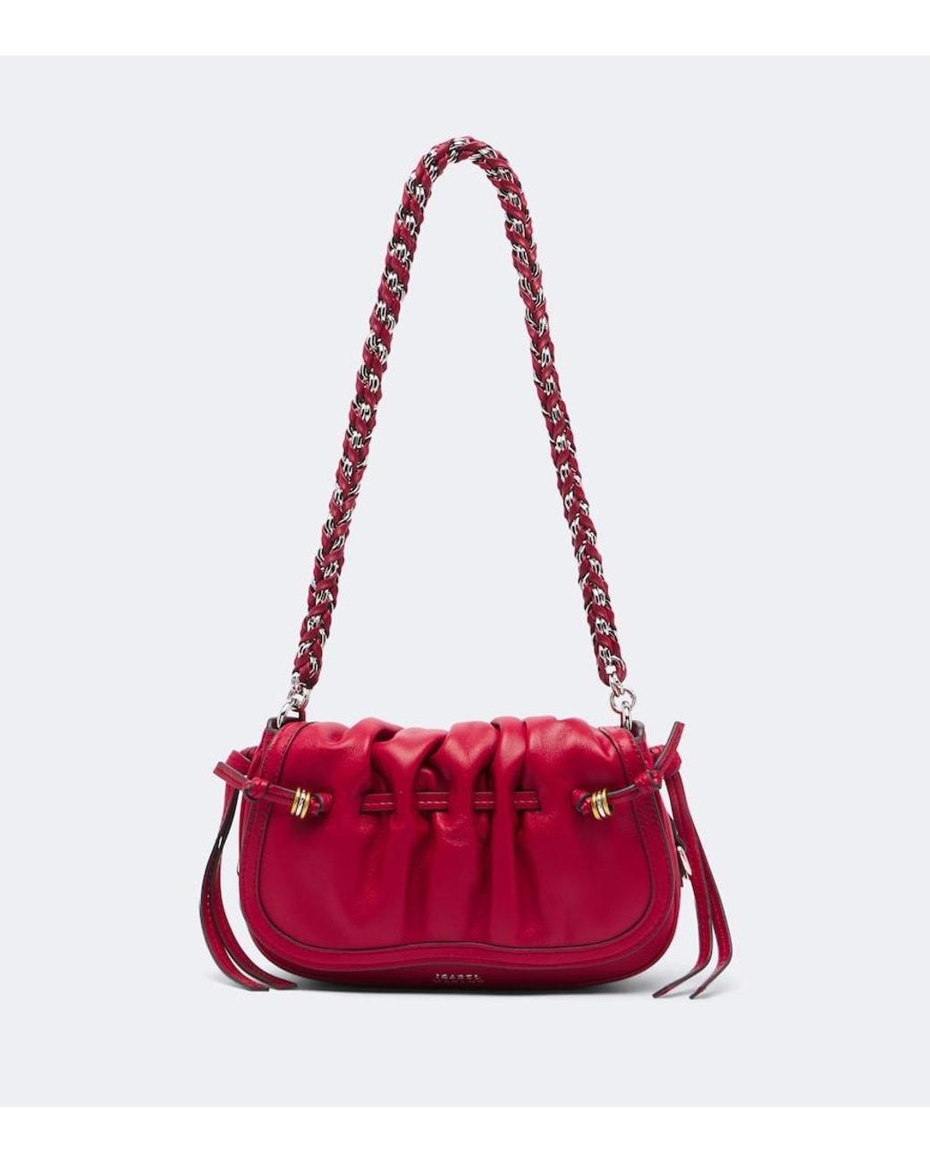 Isabel Marant Red Bolton Xs Leather Shoulder Bag