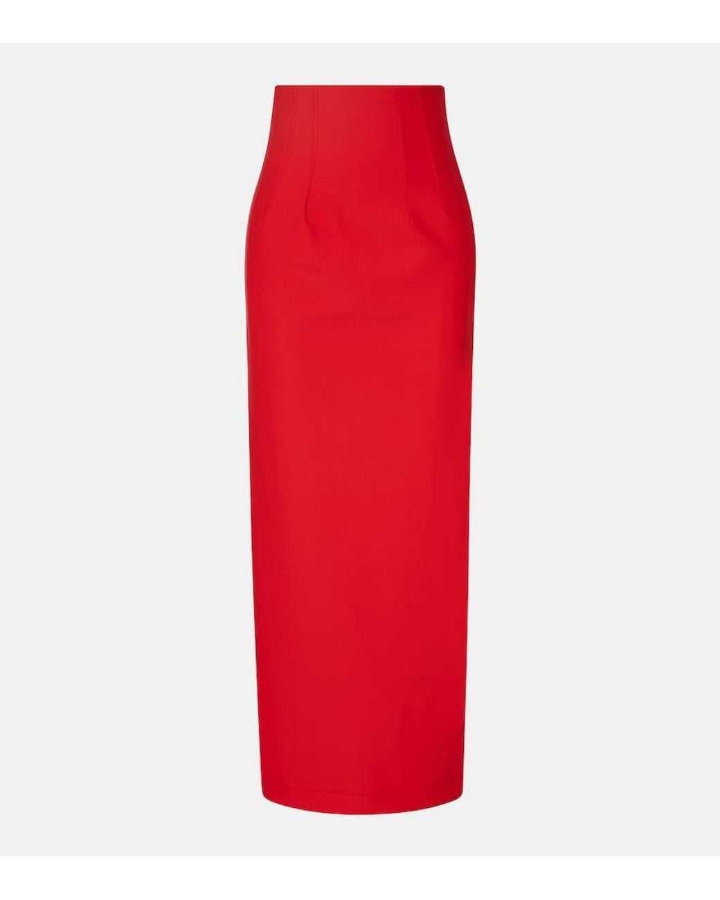 Adriana Degreas Red Coquille De Mer Maxi Skirt