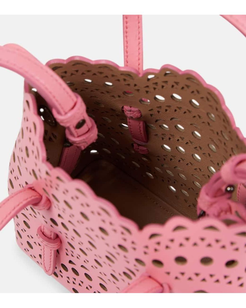 Alaïa Mina 16 Vienne Wave Leather Tote Bag in Pink | Lyst