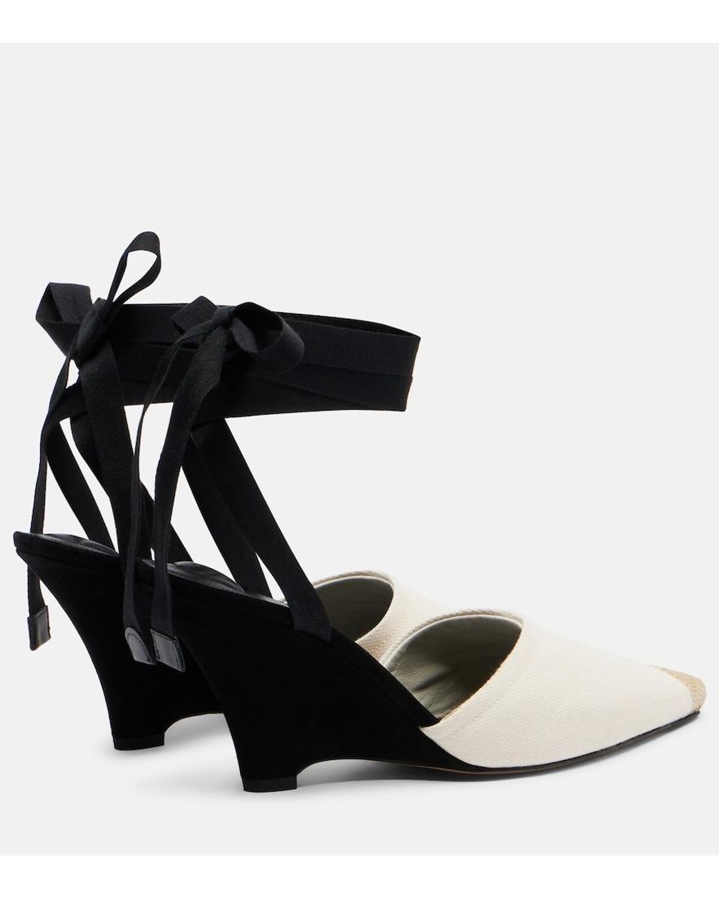 Jacquemus Black Canvas Wedges