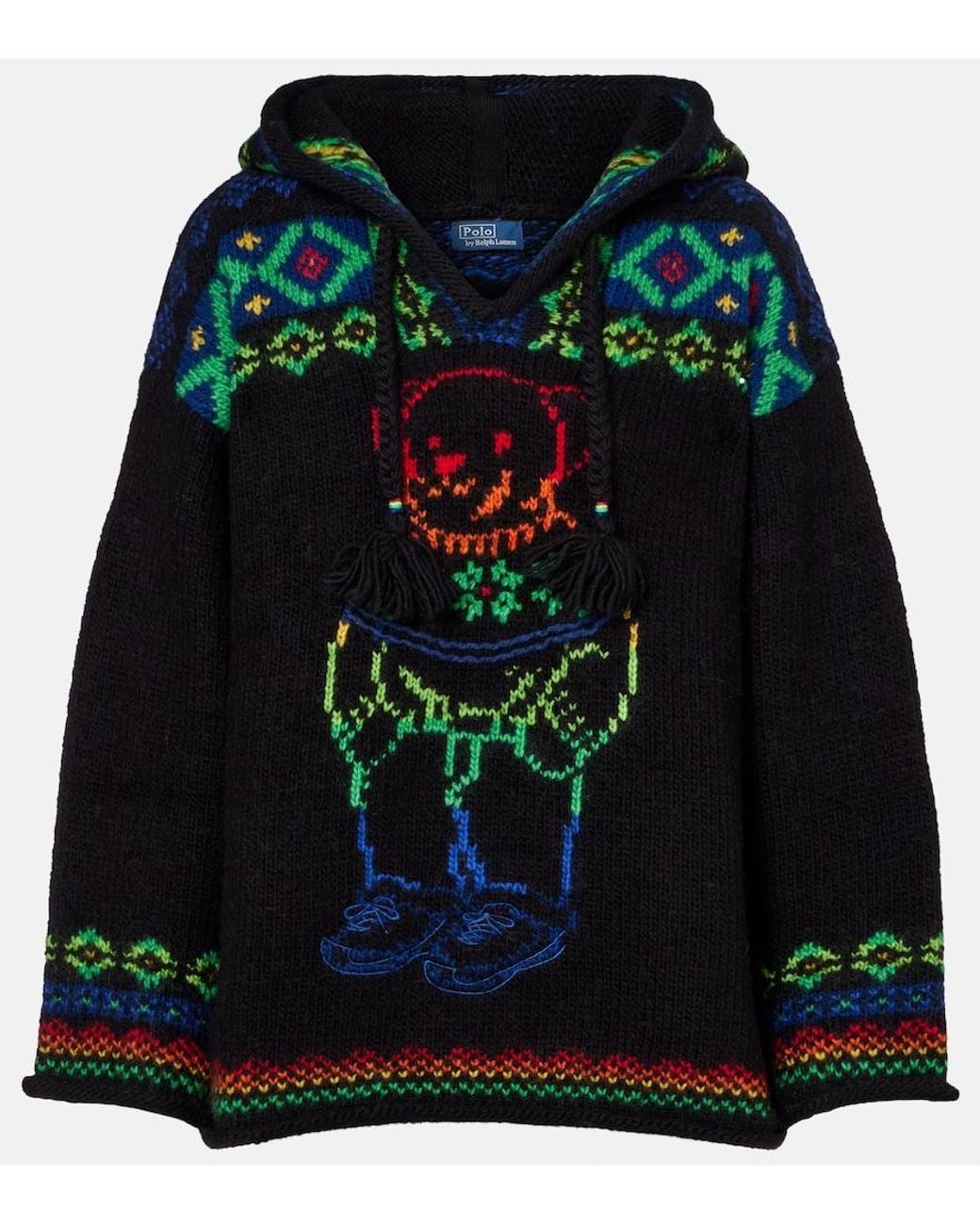Polo Ralph Lauren Black Hooded Wool Sweater