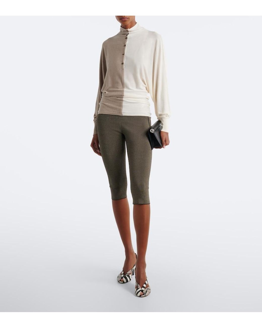 Jacquemus Natural Paneled Silk-Blend Sweater