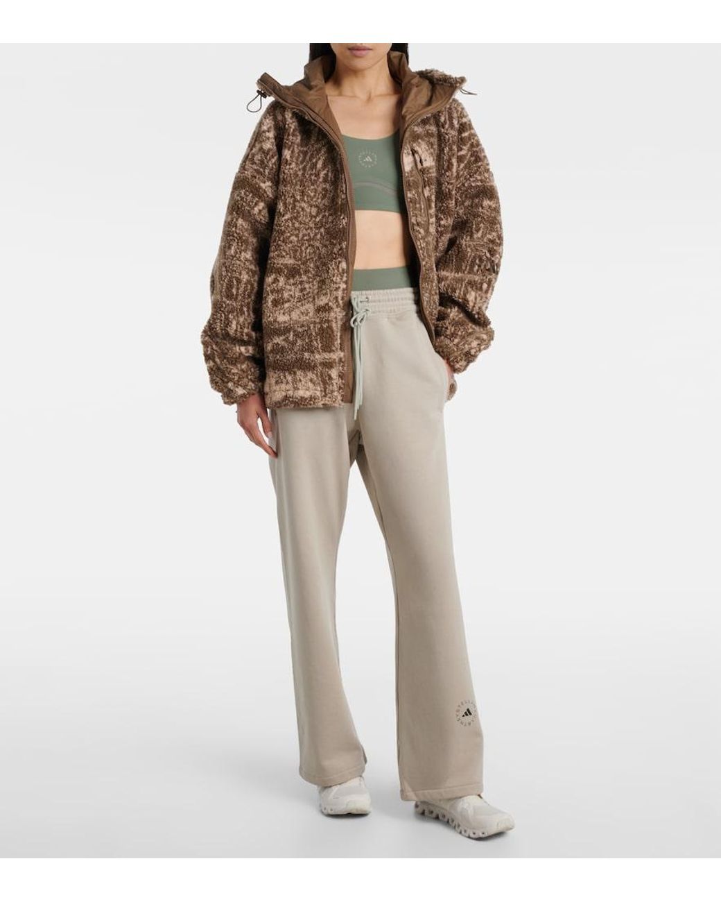 Adidas By Stella McCartney Brown Fleece Jacket