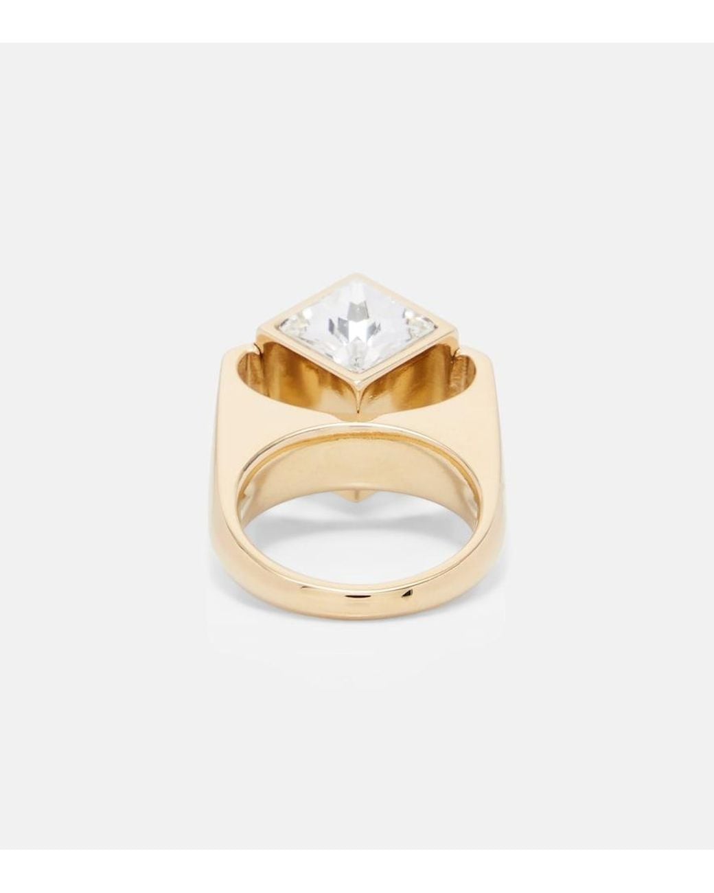 Jimmy Choo White Jc Cube Embellished Ring