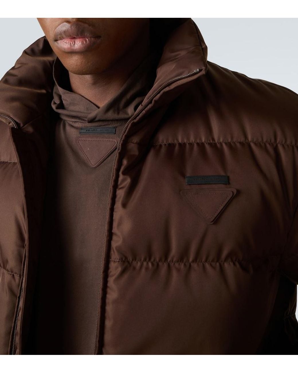 Prada Brown Re-Nylon Down Jacket for men